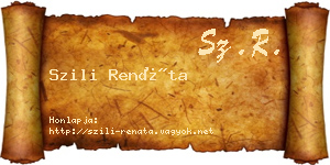 Szili Renáta névjegykártya
