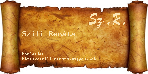 Szili Renáta névjegykártya